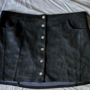 Black Suede Mini Skirt